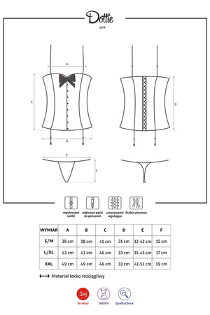 Dottie Gorset rozowy L/XL